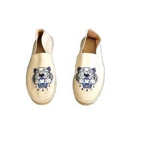 KENZO Paris Tiger Espadrilles NWT Beige Embroidered Canvas EU 41 US 41